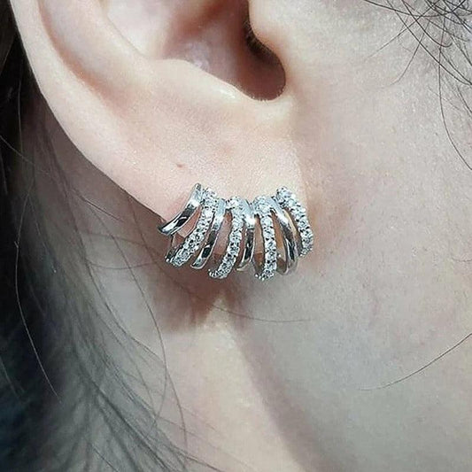 Cercei argintii, cu pietre din zirconiu, Aleta C14 - Pursehuit.ro