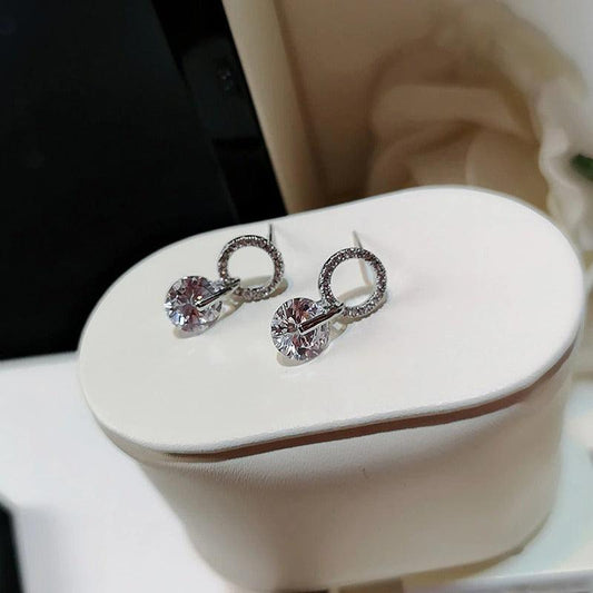 Cercei argintii, cu pietre din zirconiu, Corinn C12 - Pursehuit.ro