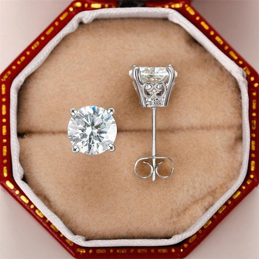 Cercei argintii, cu pietre din zirconiu, Crista C16 - Pursehuit.ro