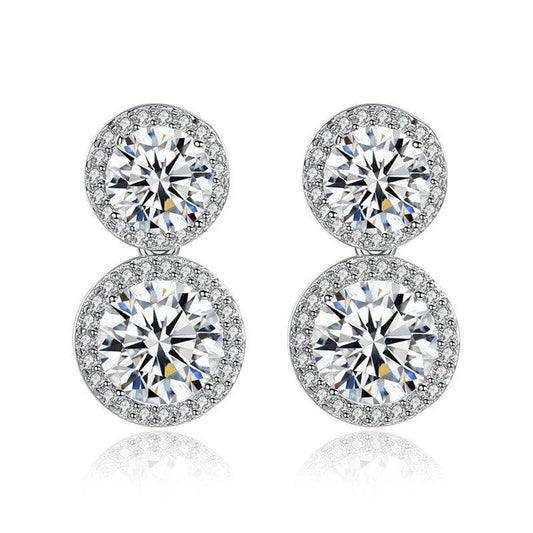 Cercei argintii, cu pietre din zirconiu, Neyla C19 - Pursehuit.ro