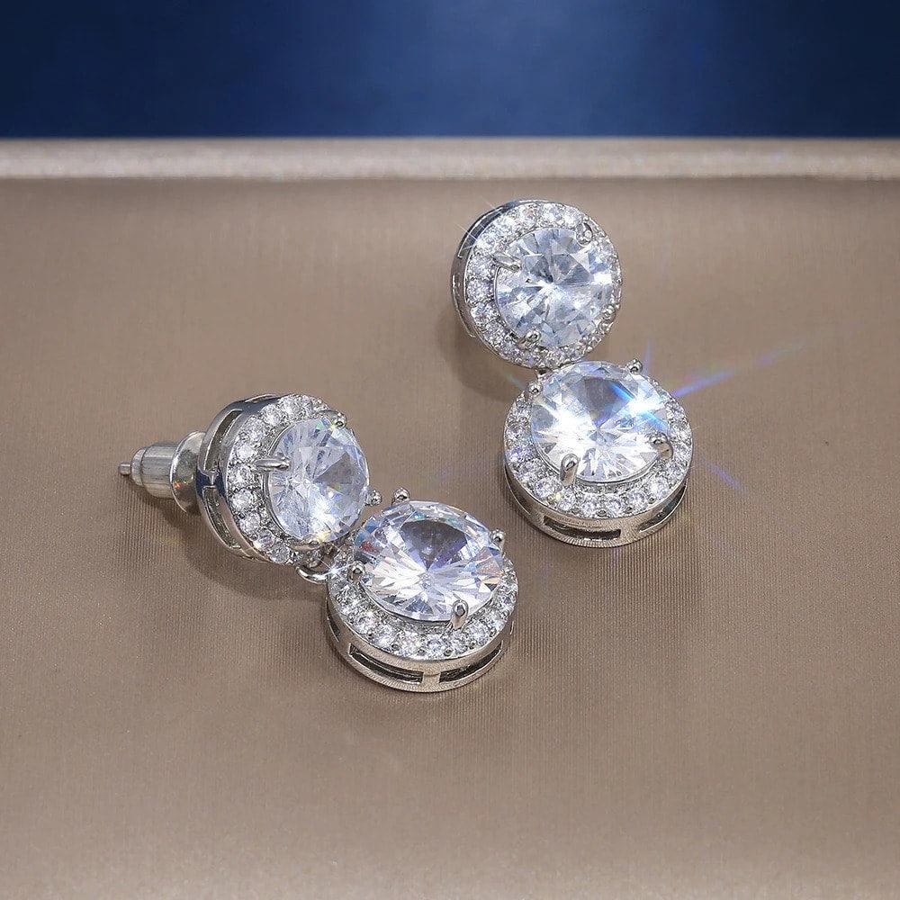 Cercei argintii, cu pietre din zirconiu, Neyla C19 - Pursehuit.ro