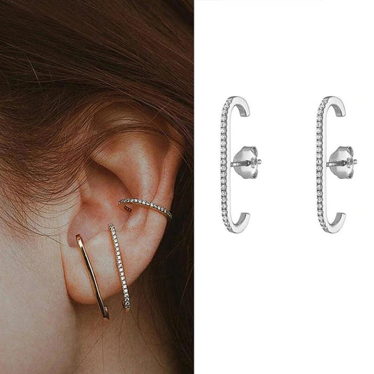 Cercei argintii, cu pietre din zirconiu, Nordina C3 - Pursehuit.ro