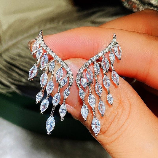 Cercei argintii, cu pietre din zirconiu, Owen C7 - Pursehuit.ro