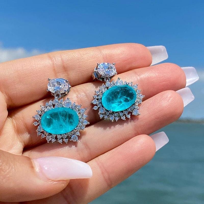 Cercei argintii, cu pietre din zirconiu, Pearl C8 - Pursehuit.ro