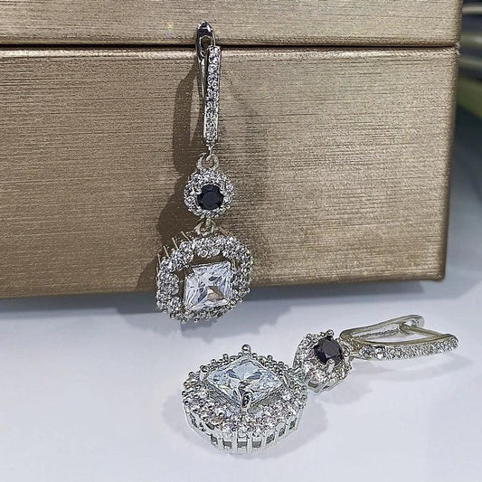 Cercei argintii, cu pietre din zirconiu, Suzana C3 - Pursehuit.ro