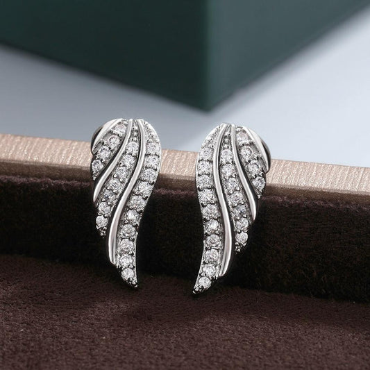 Cercei argintii, forma de aripi, cu pietre din zirconiu, Agner C18 - Pursehuit.ro