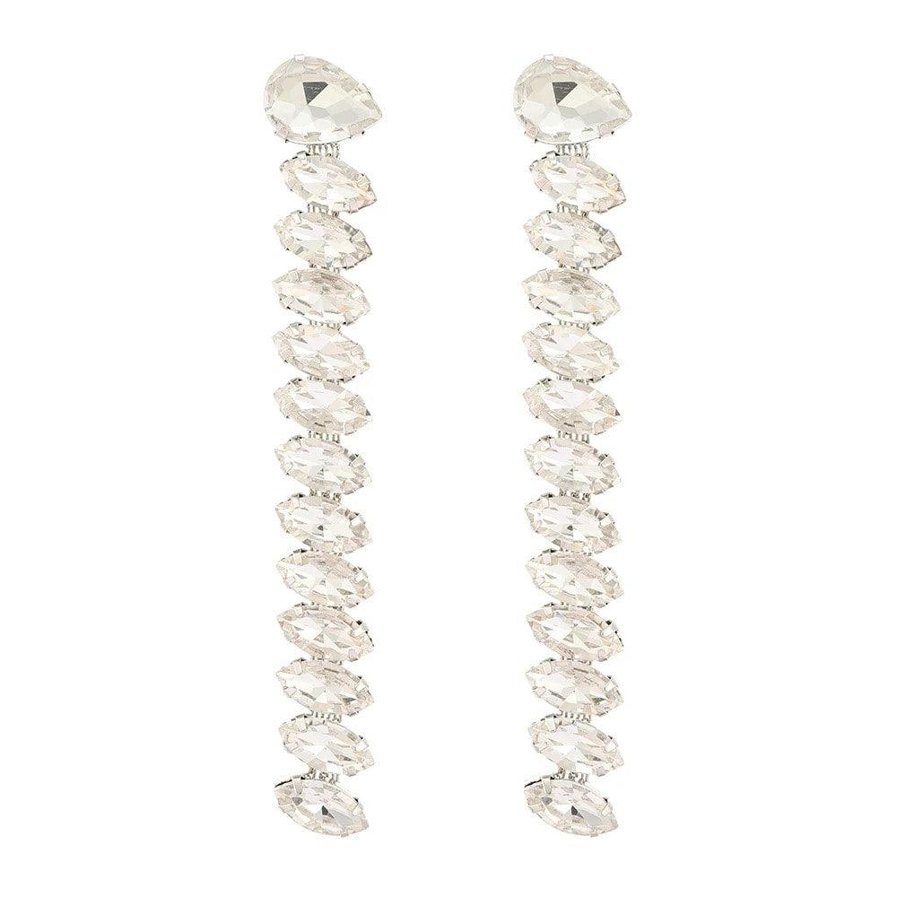 Cercei argintii, lungi, cu pietre, Rosita C4 - Pursehuit.ro