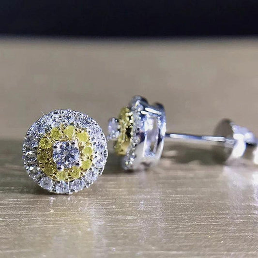 Cercei argintii, rotunzi, cu pietre din zirconiu, Jacoba C8 OUT - Pursehuit.ro