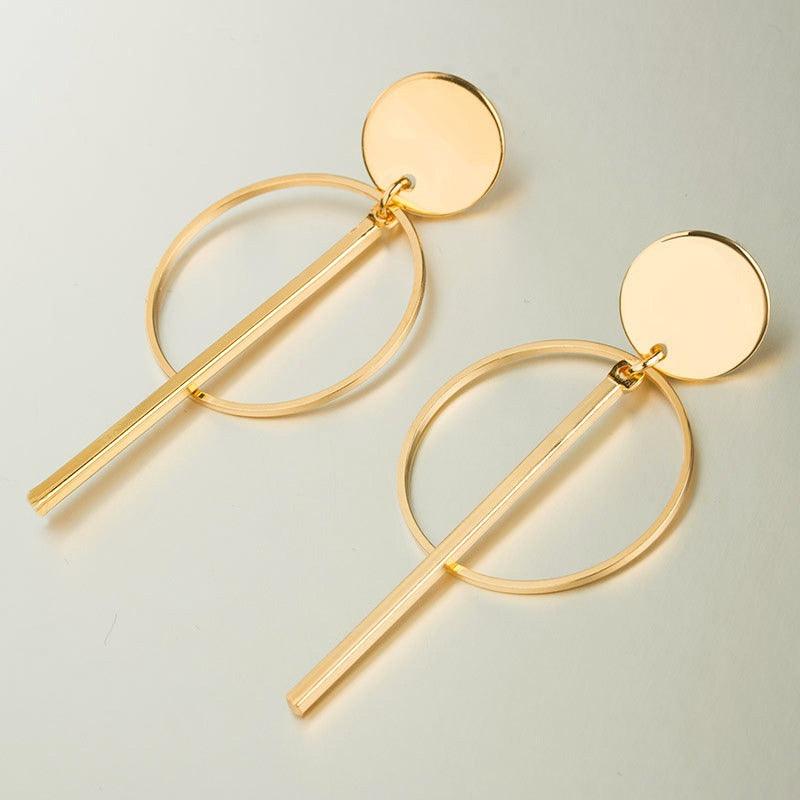 Cercei aurii, cu cerc, tija si clips, Nastasia C3 - Pursehuit.ro