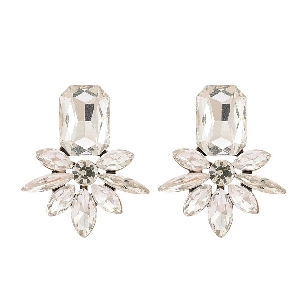 Cercei aurii, cu pietre, Rosie C3 - Pursehuit.ro