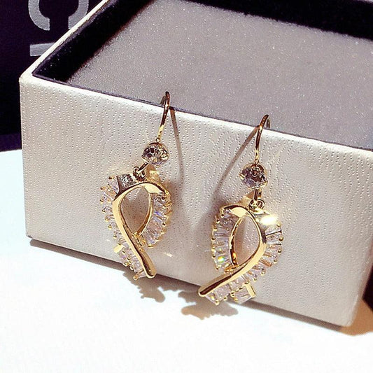 Cercei aurii, cu pietre din zirconiu, Susana C3 - Pursehuit.ro