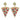 Cercei aurii, forma de felie de pizza, cu pietre, Saila C14 - Pursehuit.ro