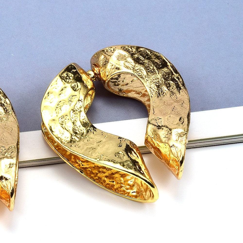 Cercei aurii, forma de petale, Anly C5 - Pursehuit.ro