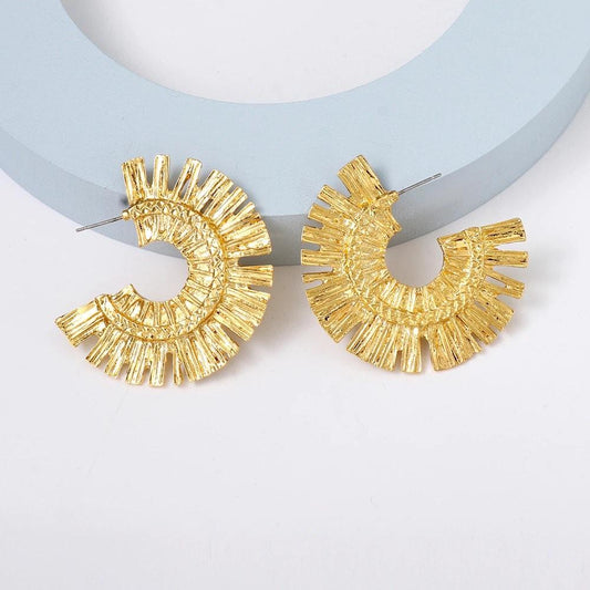 Cercei aurii, forma de soare, Helmer C14 - Pursehuit.ro