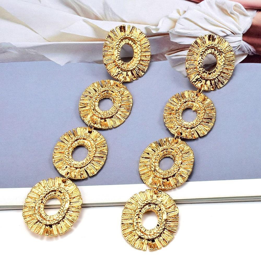 Cercei aurii, lungi, Anthonia C5 - Pursehuit.ro