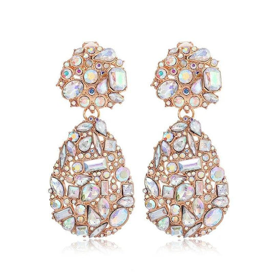 Cercei aurii, masivi, cu clips si pietre, Mariza C3 - Pursehuit.ro