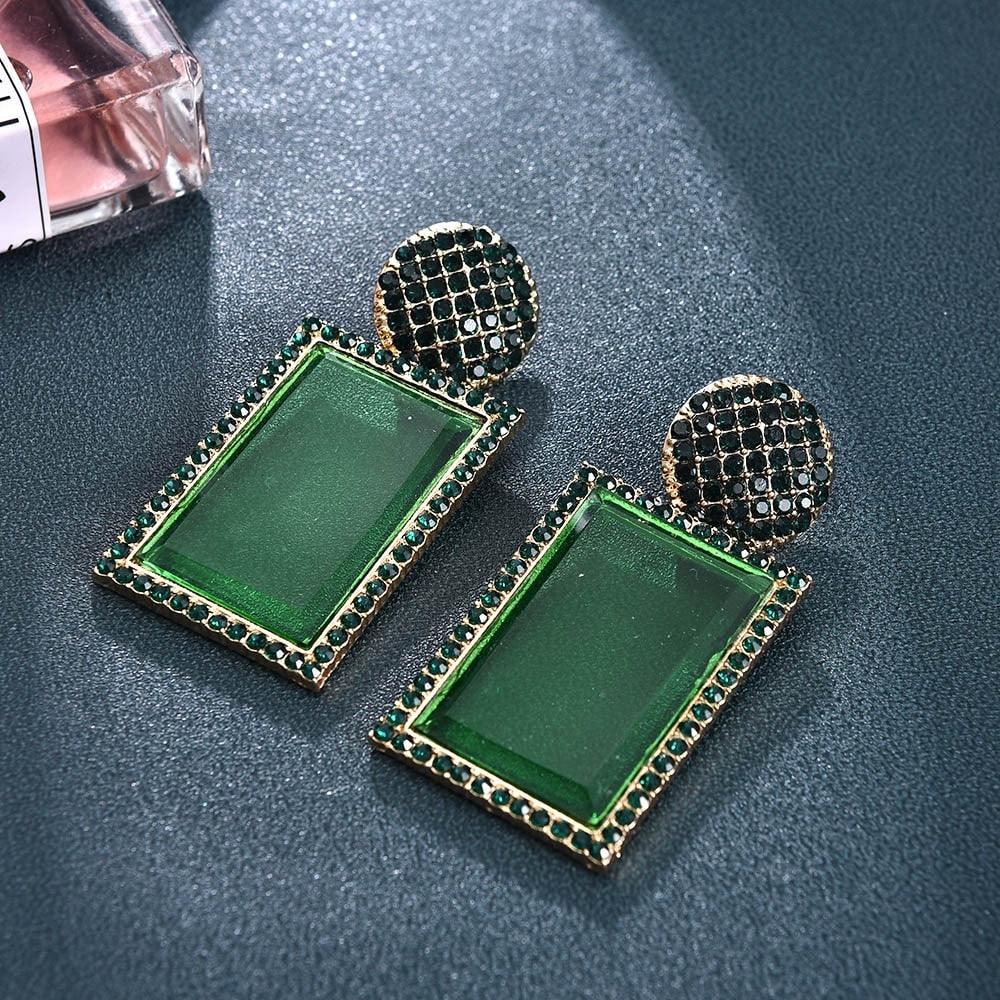 Cercei aurii, masivi, cu pietre verzi, Efraima C7 - Pursehuit.ro