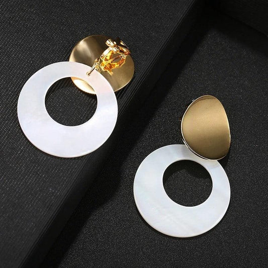 Cercei aurii, rotunzi, cu clips, Marjanne C5 - Pursehuit.ro