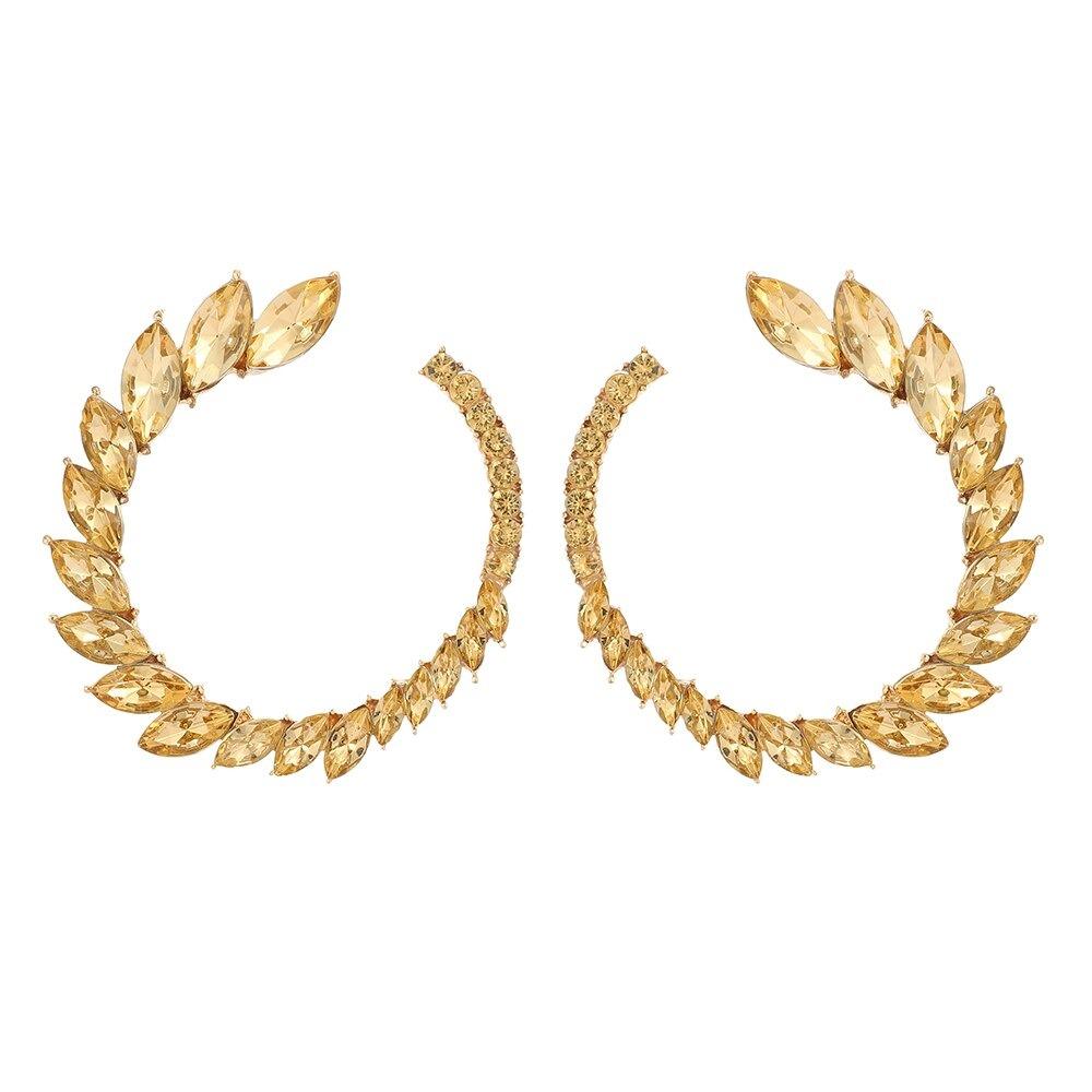 Cercei aurii, rotunzi, cu pietre, Soria C6 OUT - Pursehuit.ro