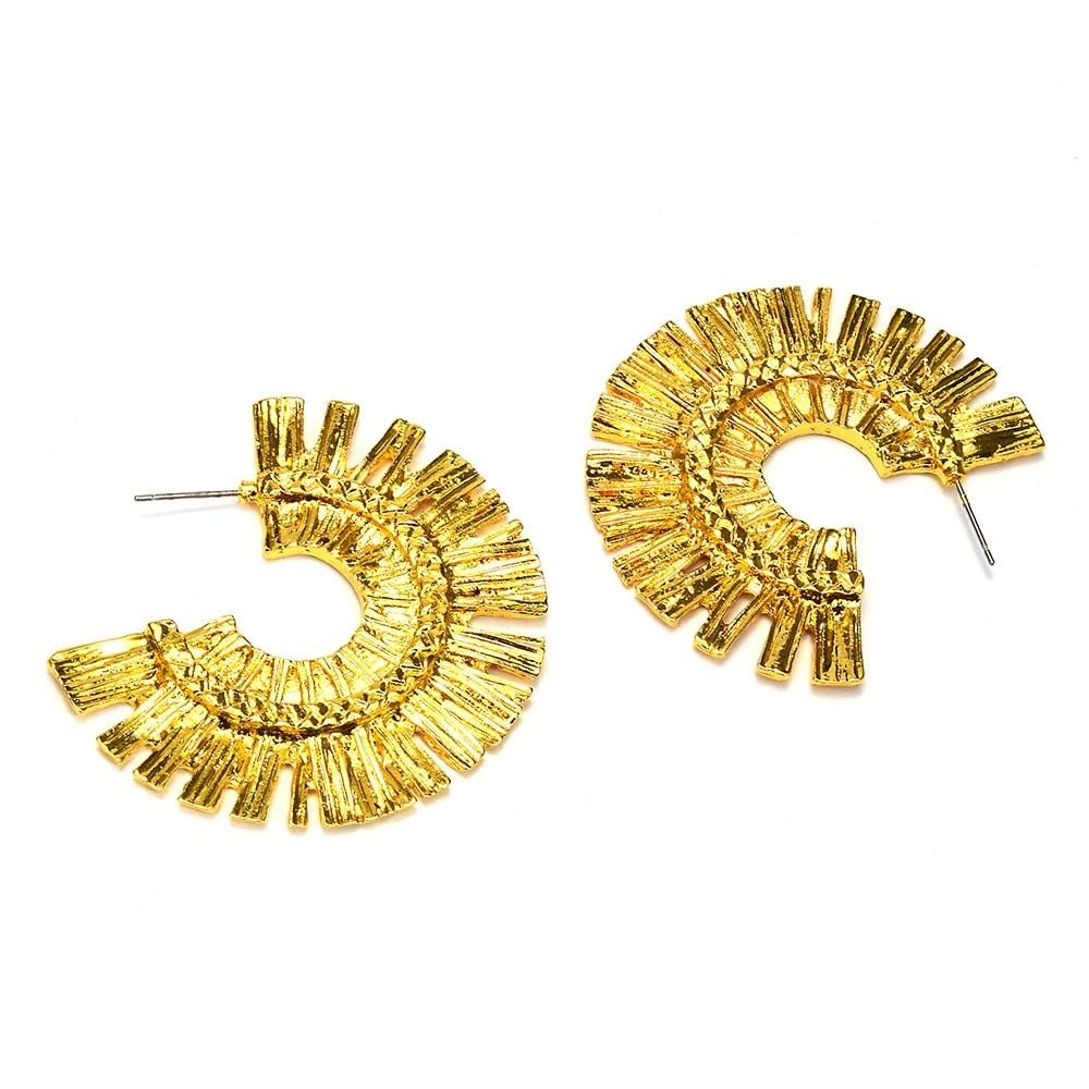 Cercei aurii, semirotunzi, Halvard C5 - Pursehuit.ro