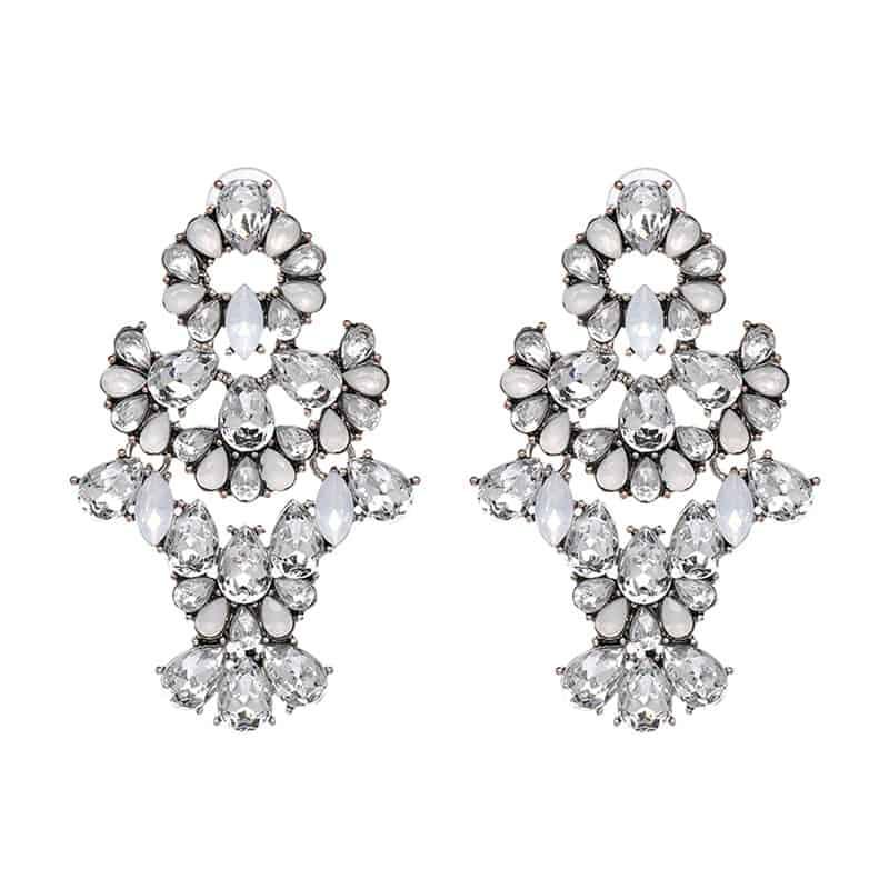 Cercei cu pietre, argintii, Kaya C9 - Pursehuit.ro