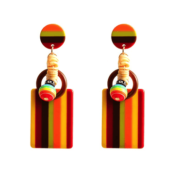 Cercei dreptunghiulari, multicolori, Wendy C1 - Pursehuit.ro