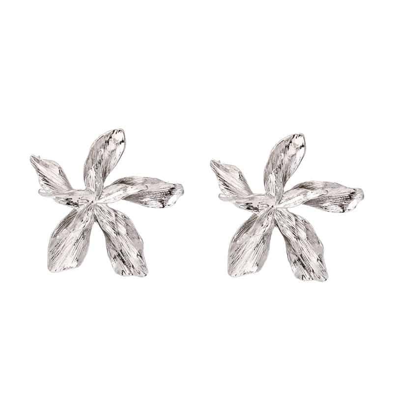 Cercei floare, argintii, Marinka C2 - Pursehuit.ro