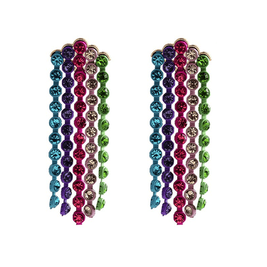 Cercei multicolori, lungi, cu pietre, Verone C2 - Pursehuit.ro