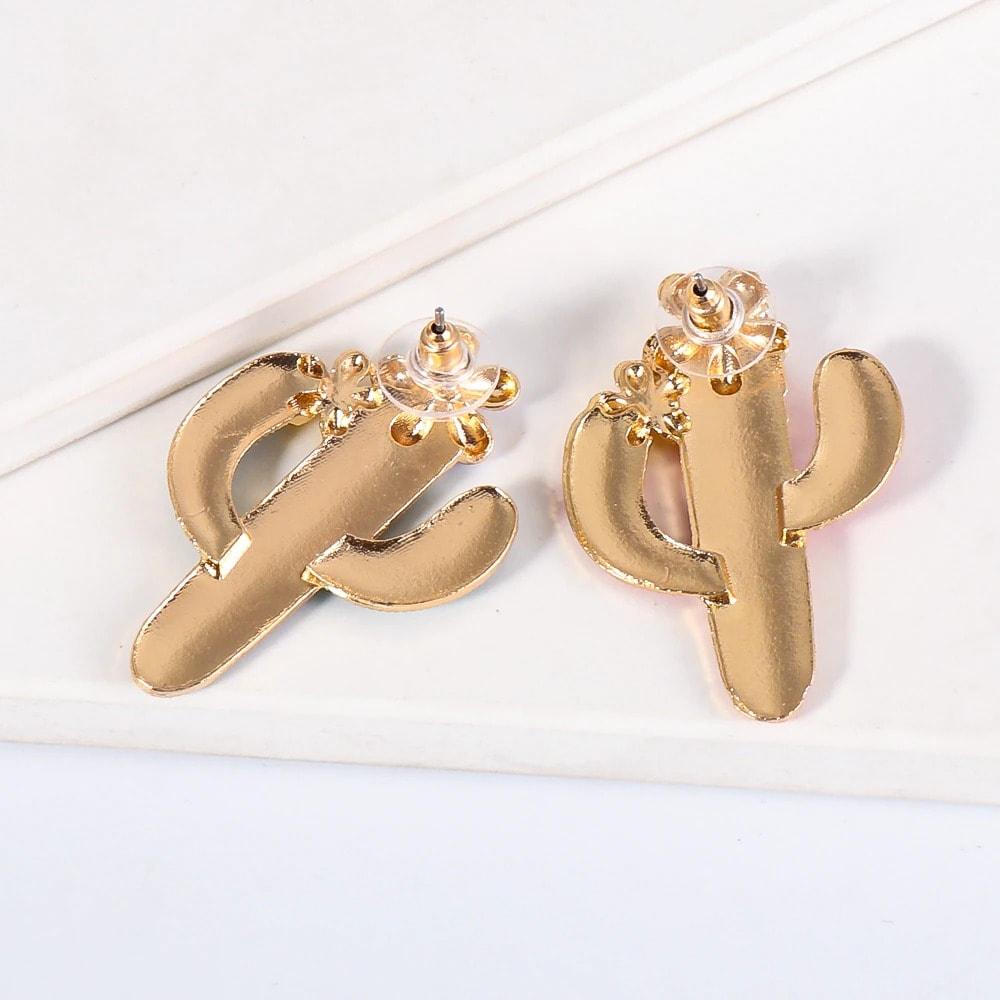 Cercei verzi, forma de cactus, cu flori, Athina C19 - Pursehuit.ro