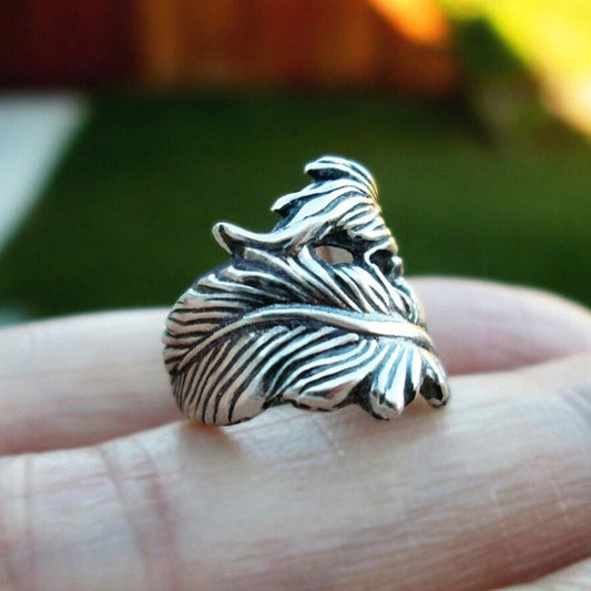 Cercel ear cuff, argintiu, forma de frunza, Aleena C12 - Pursehuit.ro