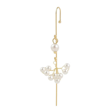 Cercel ear cuff, auriu, cu perlute, Federica C13 OUT - Pursehuit.ro