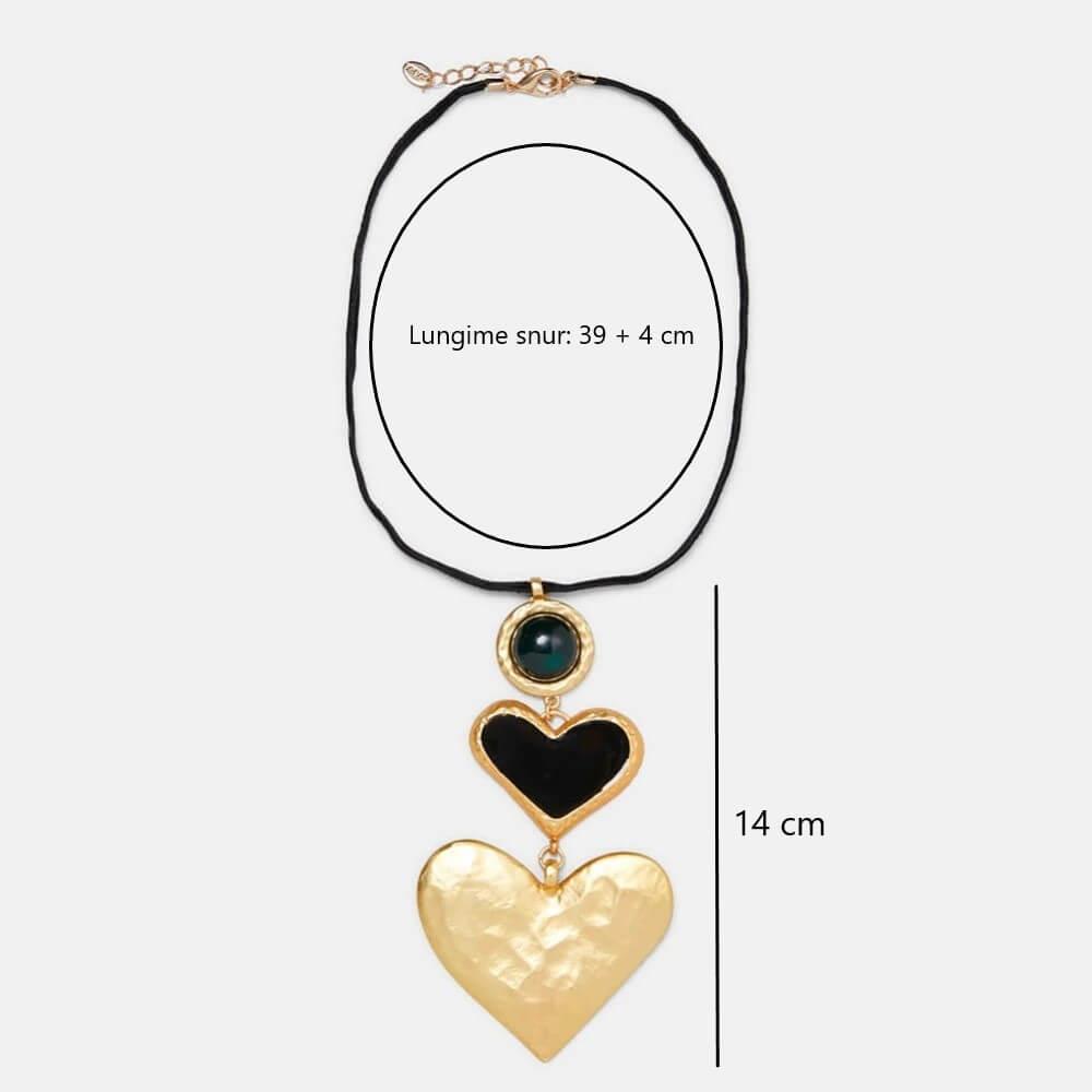 Colier cu inimioare, auriu, Annukka C3 - Pursehuit.ro