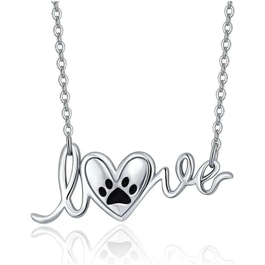 Colier argintiu, cu pandantiv, Love C10 - Pursehuit.ro