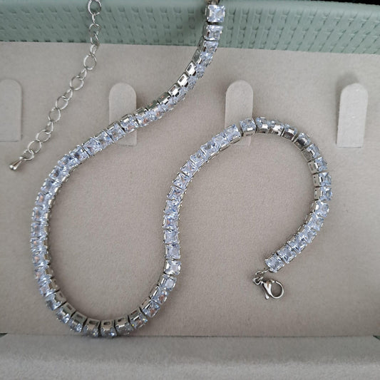 Colier argintiu, tennis, cu pietre din zirconiu, Cedric C4 - Pursehuit.ro