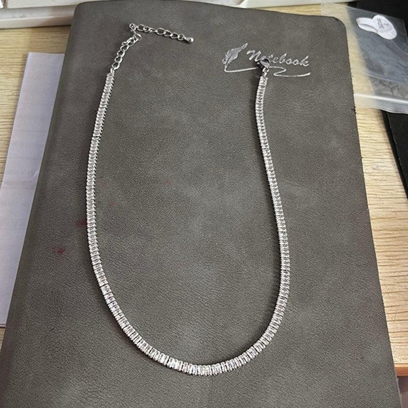 Colier argintiu, tennis, cu pietre din zirconiu, Celeste C5 - Pursehuit.ro