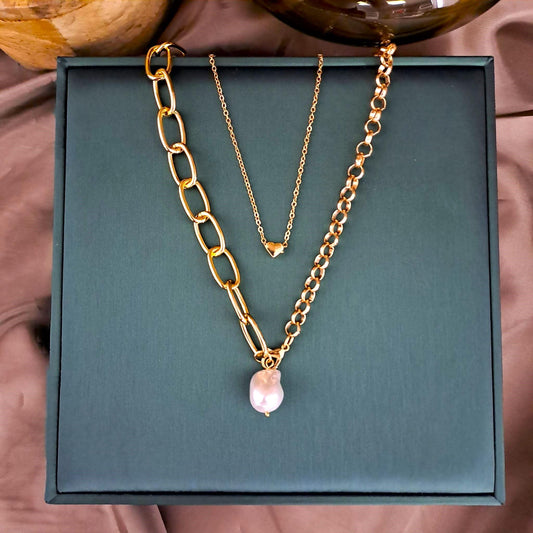 Colier in 2 straturi, auriu, Linnah C2 - Pursehuit.ro