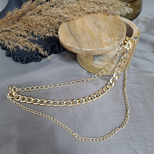 Colier in 3 straturi, auriu, Linn C4 - Pursehuit.ro