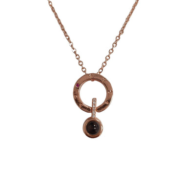 Colier rose gold, cu cerculet si pietre din zirconiu, Siegfred C10 - Pursehuit.ro