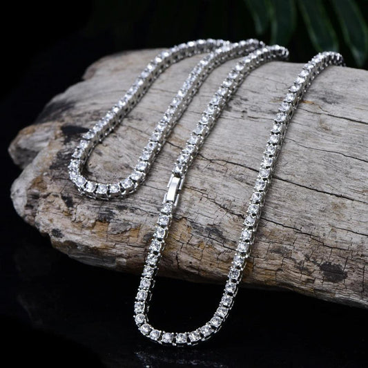 Colier tennis, argintiu, cu pietre din zirconiu, Ines C2 - Pursehuit.ro