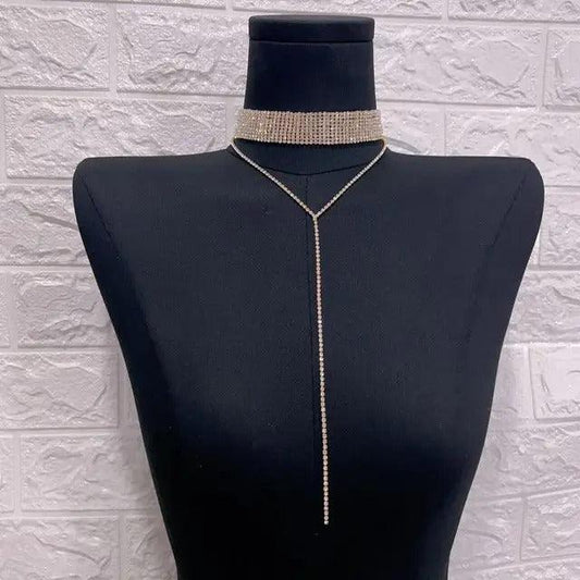 Colier Choker auriu, cu pietre, Dea C4 - Pursehuit.ro