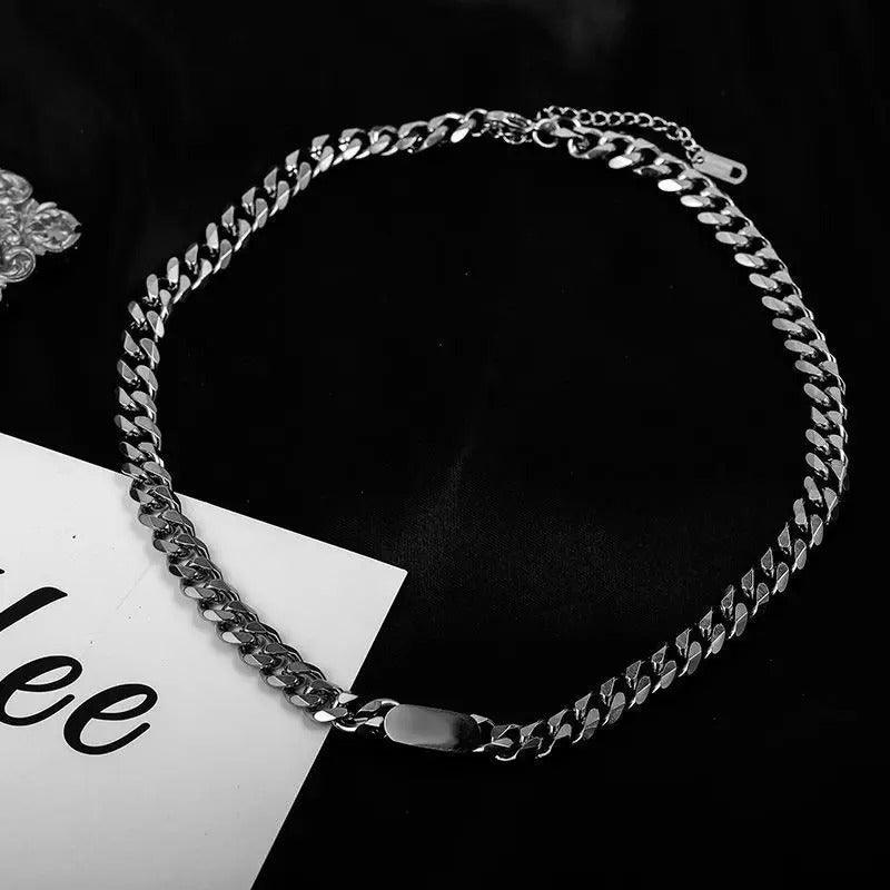 Colier argintiu, din otel inoxidabil, cu zale, suflat cu aur 18k, Anaya C1 - Pursehuit.ro