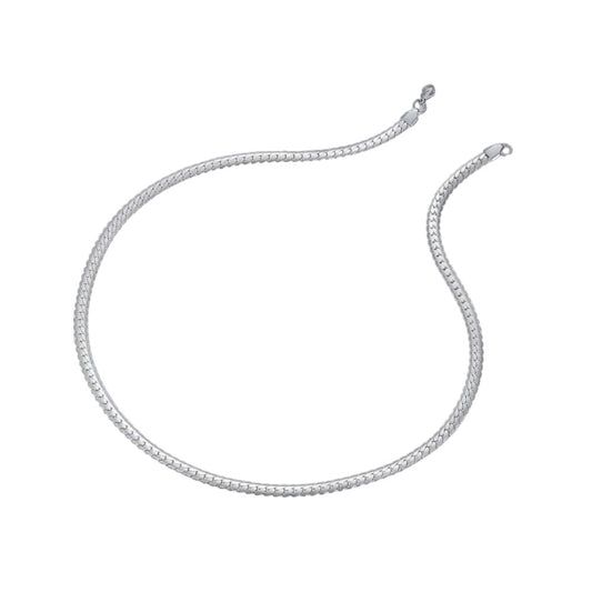 Colier barbati, argintiu, din otel inoxidabil, suflat cu aur 18k, stil sarpe, Quentin C9