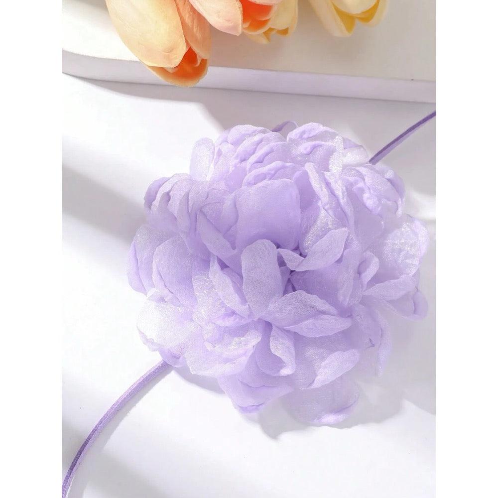 Colier choker, mov, cu floare, Bell C15 - Pursehuit.ro