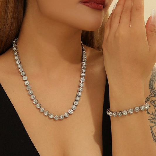 Colier tennis luxury, argintiu, cu pietre din zirconiu, Auvo C17