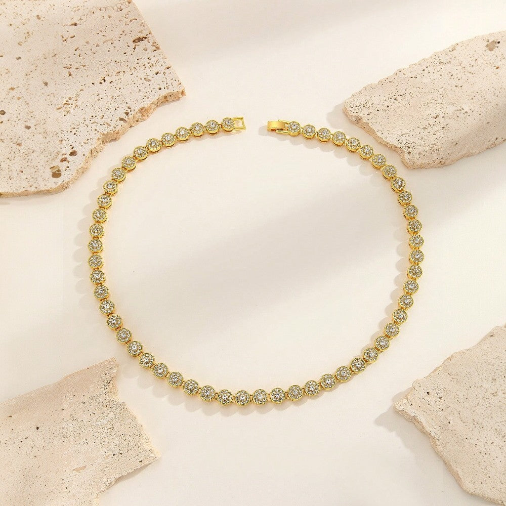 Colier tennis luxury, auriu, cu pietre din zirconiu, Clarah C18