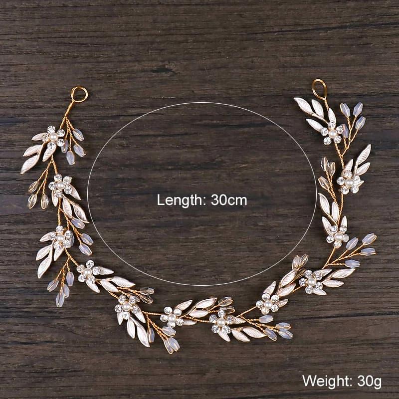 Coronita Modelatoare, aurie, cu flori si pietre, Edda C12 - Pursehuit.ro