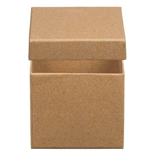 Cutie pentru cadou, kraft, cu capac,10.7x10.7x9cm - Pursehuit.ro