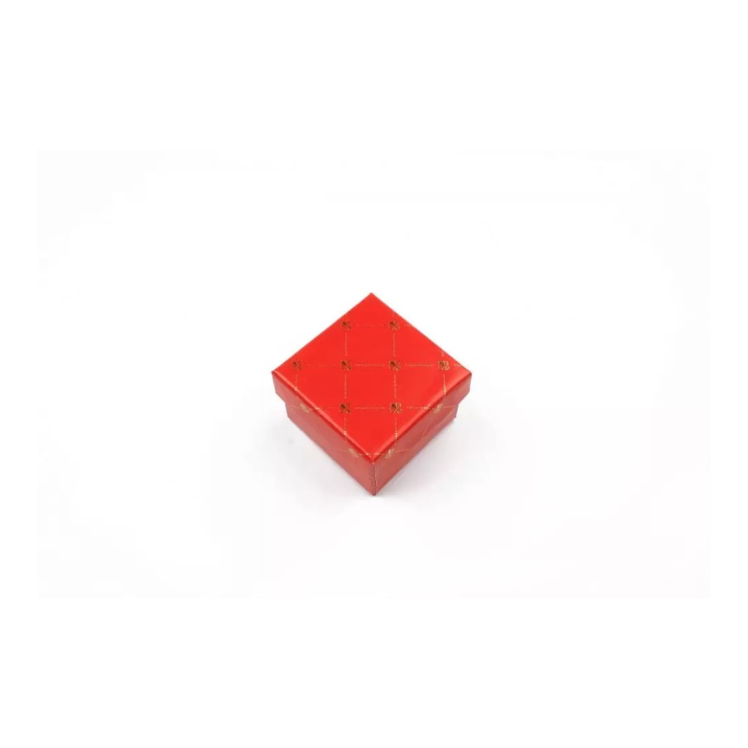 Cutie pentru cadou, rosie, cu capac si burete, 3.5×4.5×4.5cm