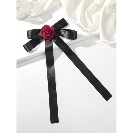 Funda de par, neagra, cu floare rosie, Axel C11 - Pursehuit.ro