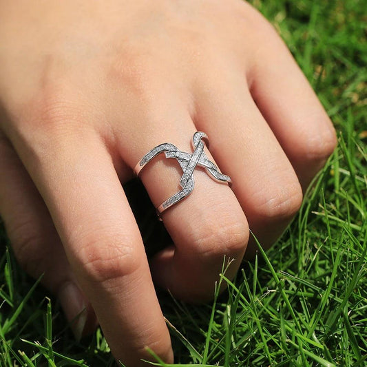 Inel argintiu, ajustabil, cu pietre din zirconiu, Jonas C9 - Pursehuit.ro